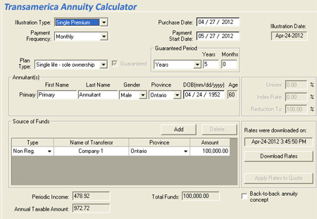 transamerica annuity calculator