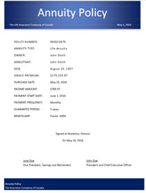 Canada Life Annuity Policy canada life annuity policy
