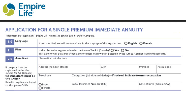 Empire Life Annuity Application empire life annuity application