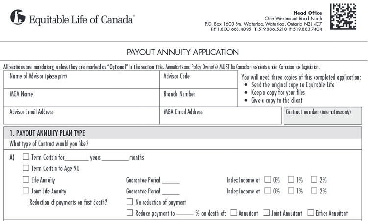 Equitable Life Annuity Application equitable life annuity application