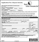 Sun Life annuity application