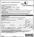 Sun Life annuity application Sun Life annuity application