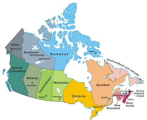 Map of Canada map of canada