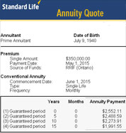 standard life annuity illustration